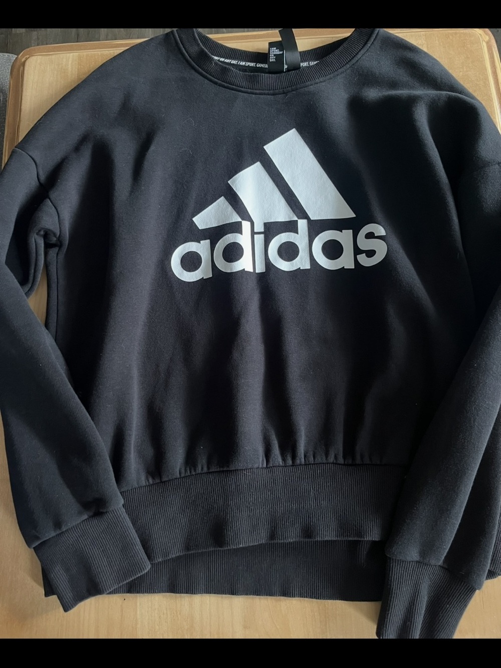 adidas Black Crewneck Sweatshirt with White Logo